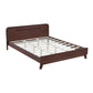 Pine Solid Wood Queen Size Bed, Dark Walnut
