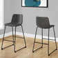 Bar Height Office Chair with Curved Backrest and Leather-Look Upholstery