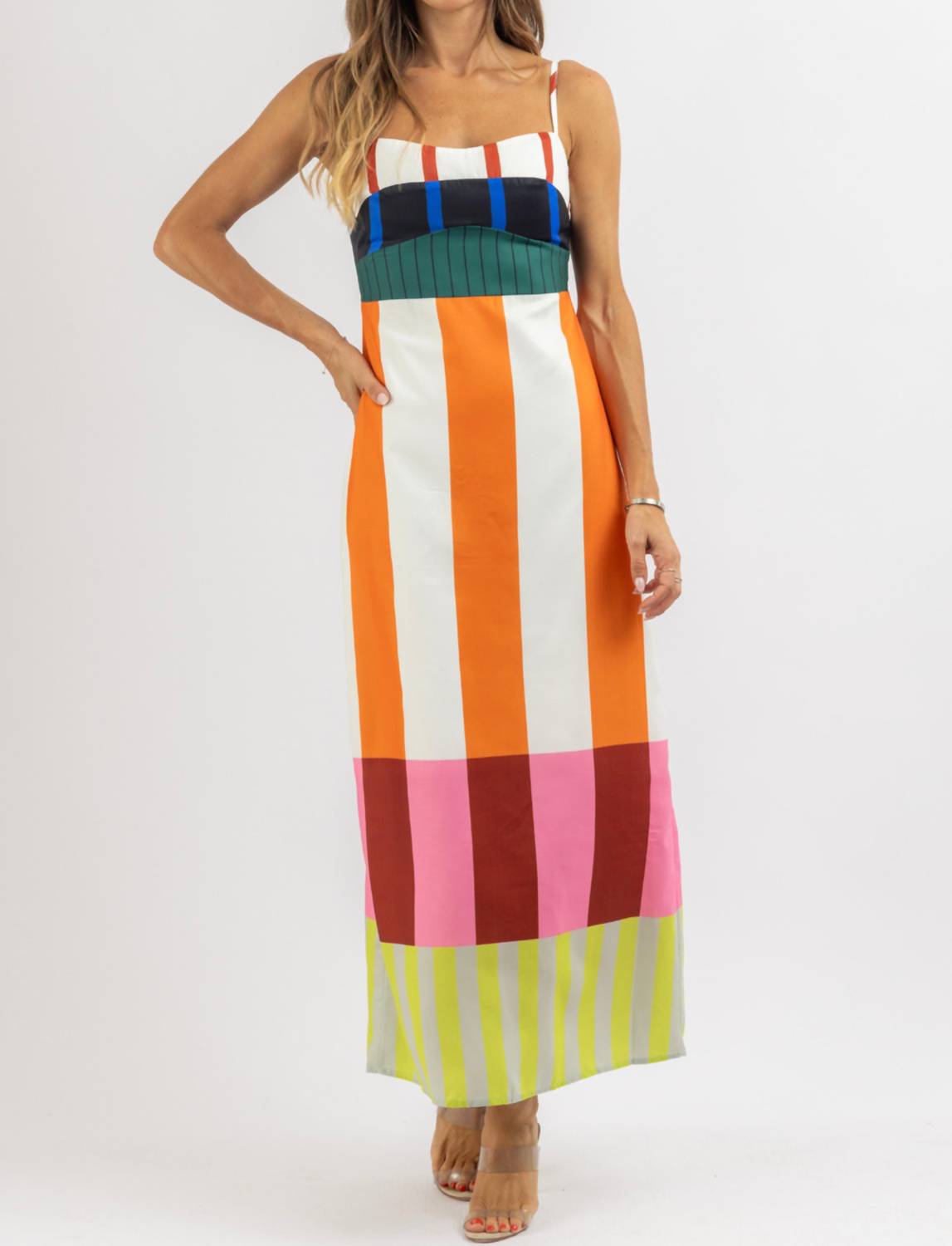 1 Fashion - Satya Striped Midi Dress
