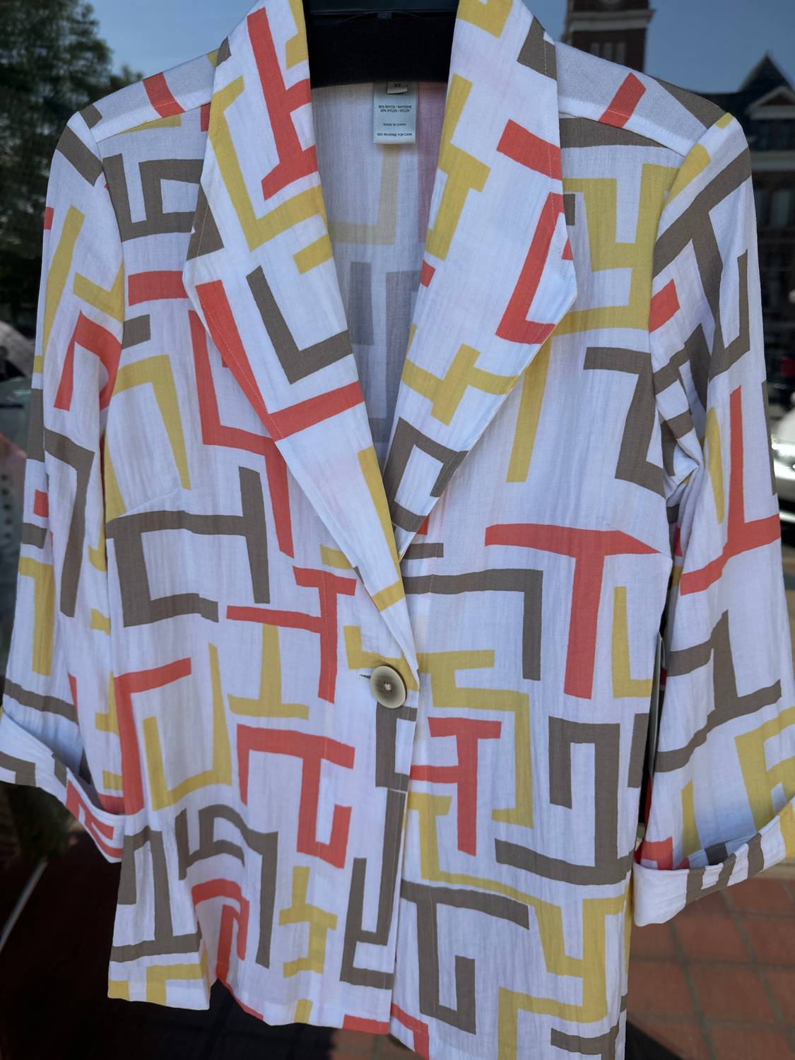 Multiples - 3/4 Sleeve Button Front Jacket
