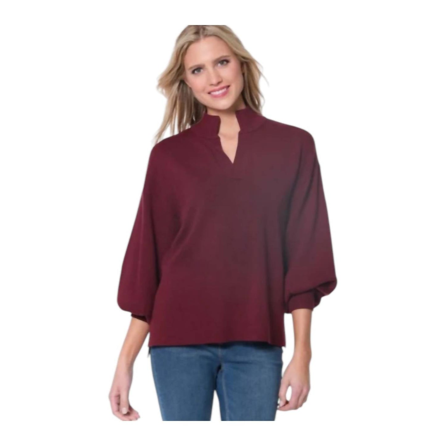 Multiples - Drop Shoulder Mock Neck Sweater