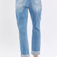 Judy Blue - High Waisted Distressed Boyfriend Jeans With Patch Pocket