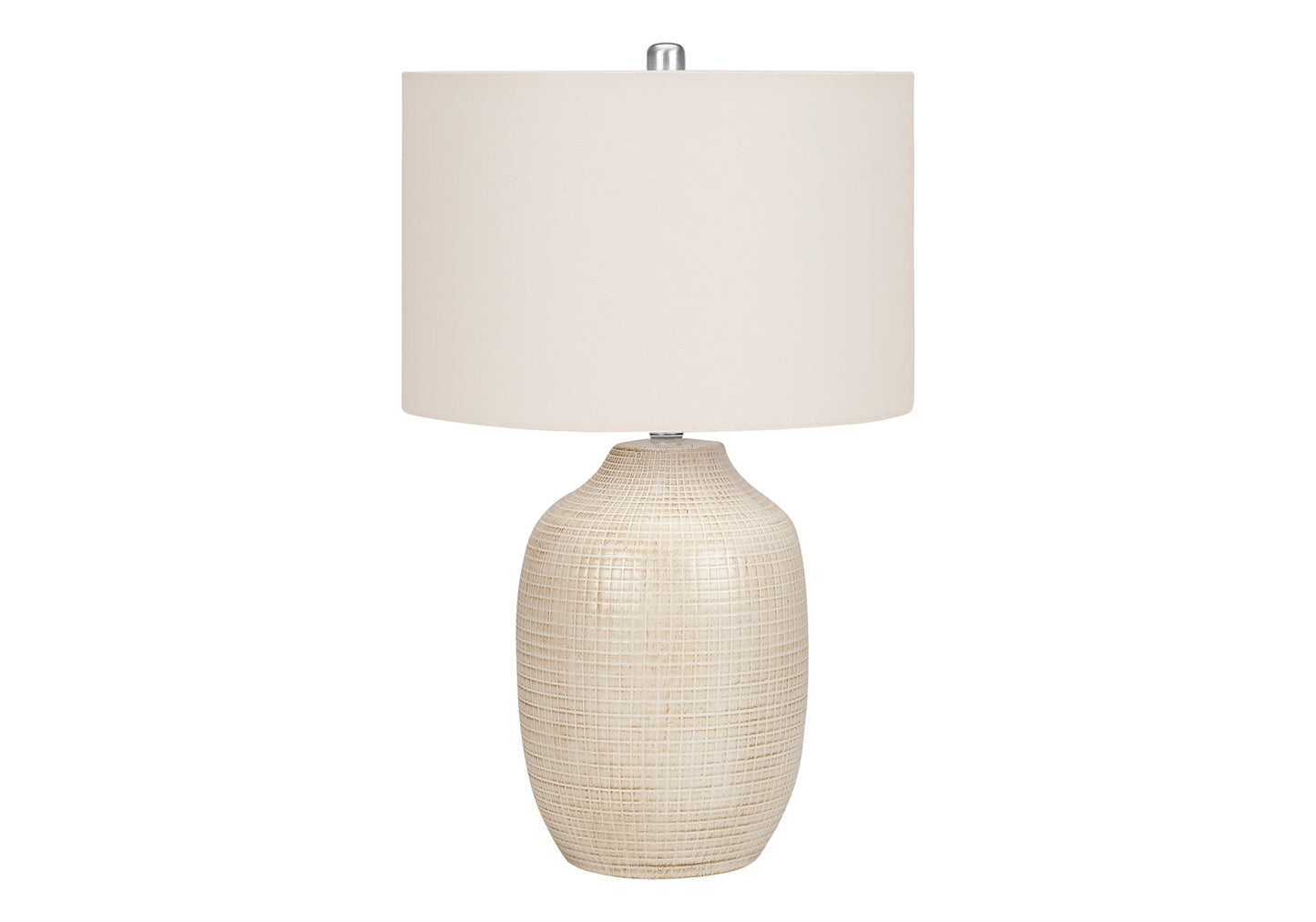 Contemporary 26"h Cream Ceramic Table Lamp with Ivory Shade