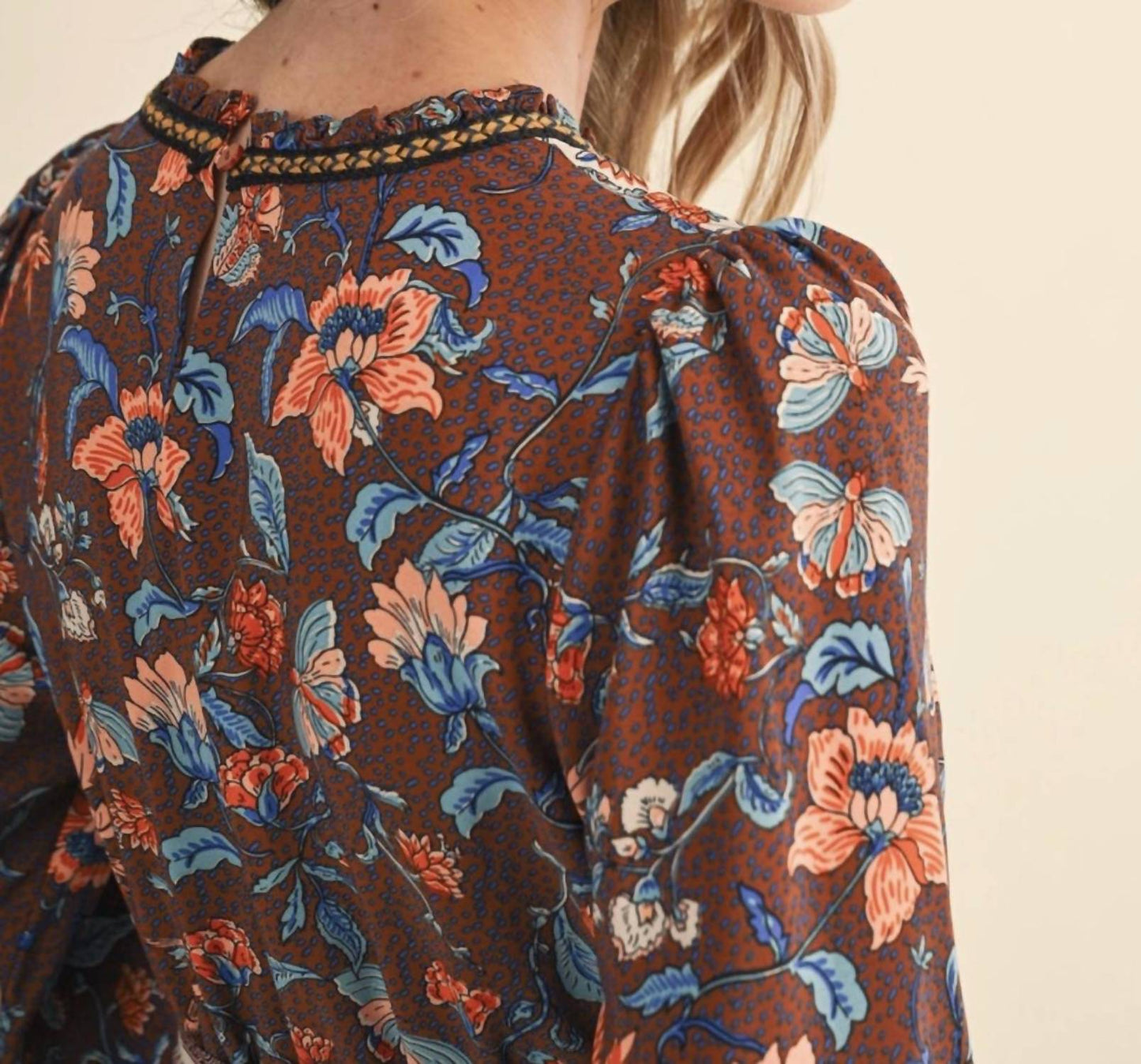 &Merci - floral border print belted midi dress