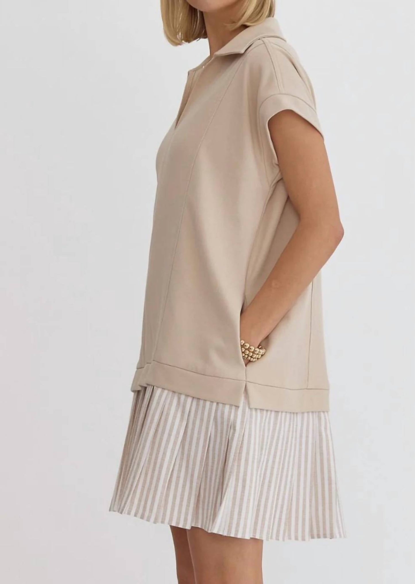 Entro - taupe t-shirt dress