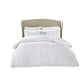 5 Piece Microfiber Ruffled Comforter Set White Queen