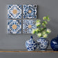 Abstract Wall Decor Accents (Set of 4) - White / Blue