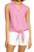 womens-linen-front-tie-blouse