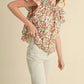 &Merci - Floral Flutter Sleeve Blouse