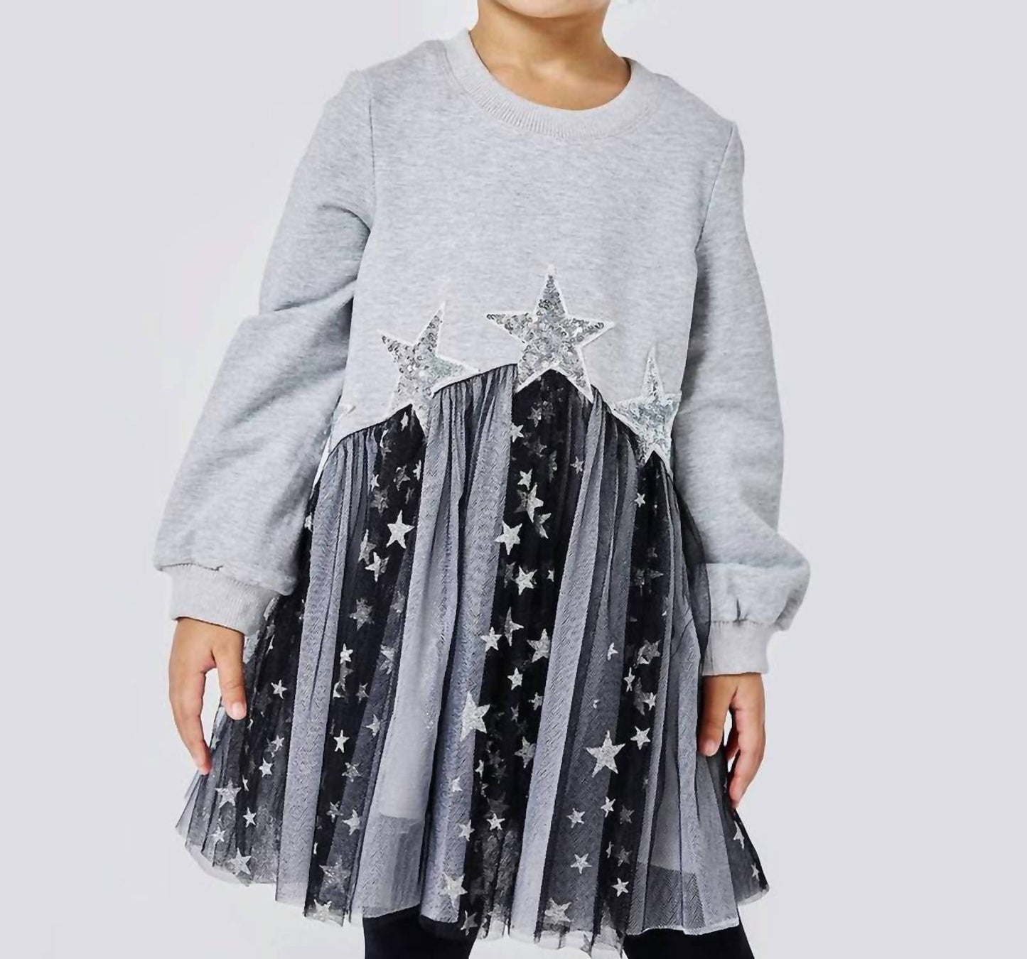 Baby Sara - Girls Star Tutu Sweatshirt Dress