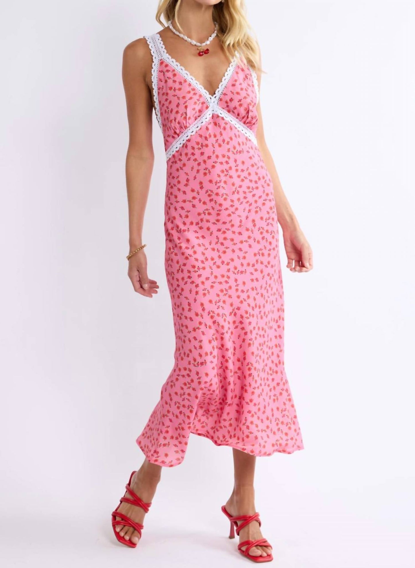Sage The Label - Botanica Lace Detail Midi Dress