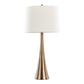 Diana 29" Contemporary Metal Table Lamp Set - Matte Golden Bronze & White Linen Shade