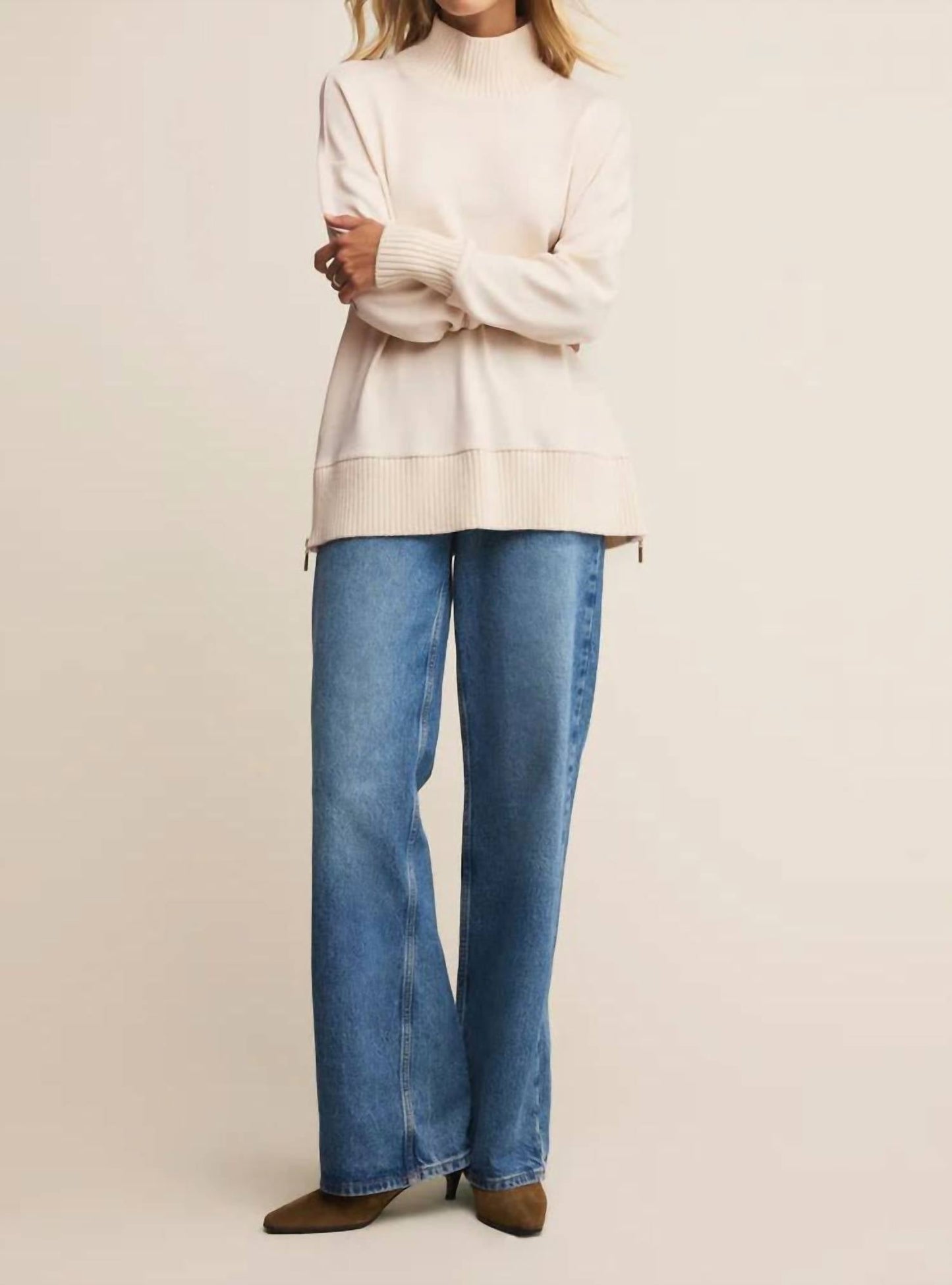 Z Supply - Sable Luxe Rib Mock Neck Sweatshirt