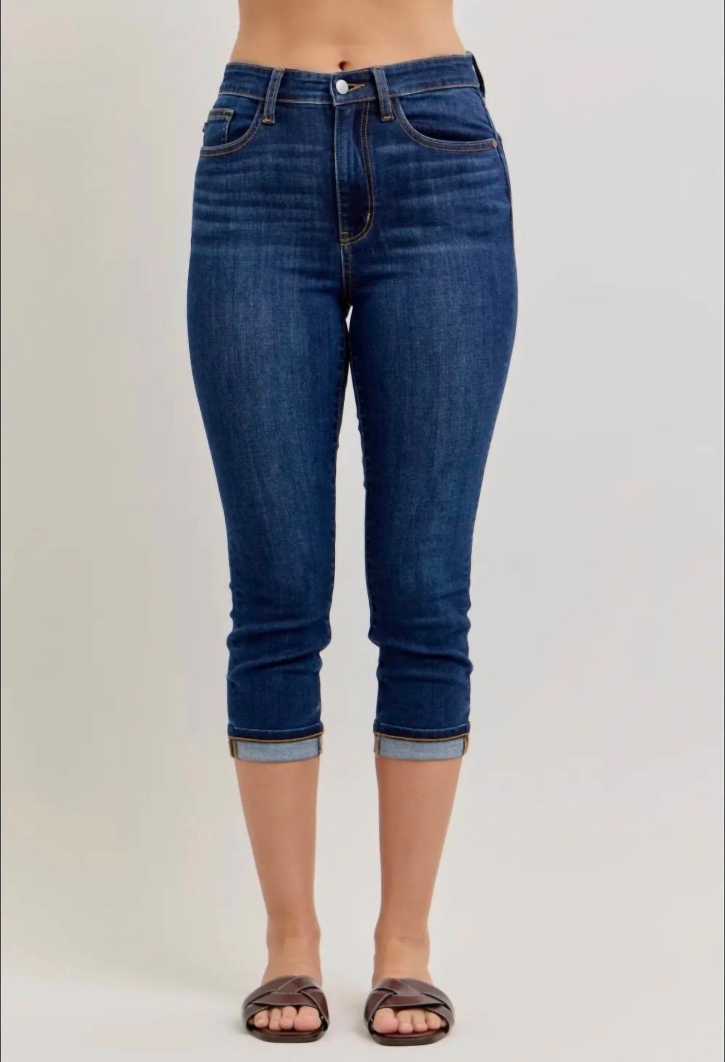 Judy Blue - High Waist Capri with single cuff