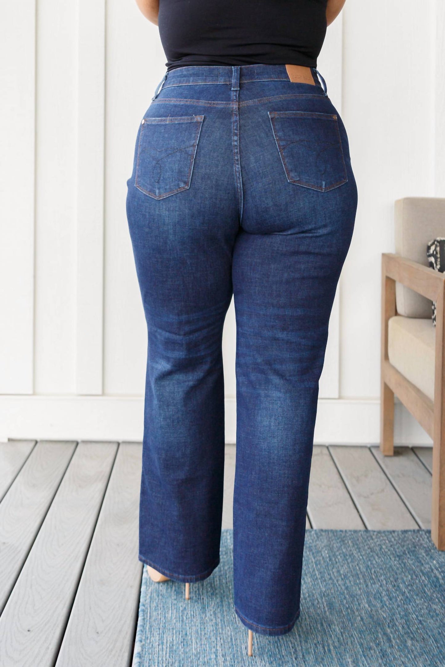 Judy Blue - High Rise Button-Fly Straight Jeans