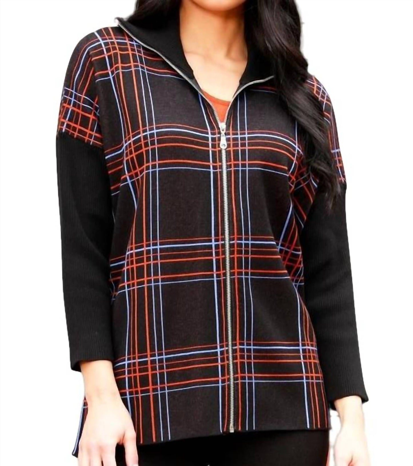 Angel Apparel - Zip Plaid Poncho