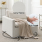 Frederick Ivory Fabric Swivel Chair with Pillow