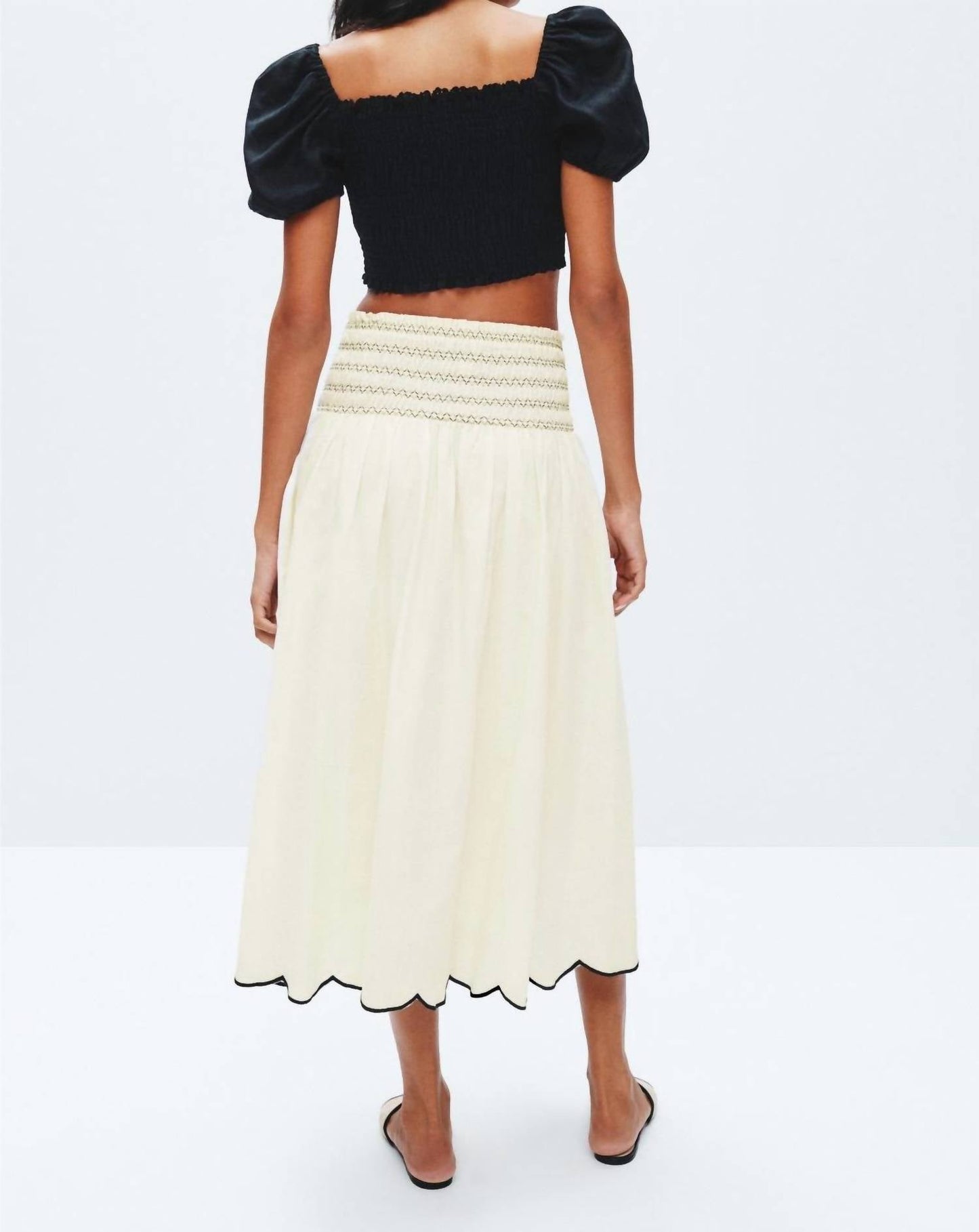 Fifteen Twenty - Elsa Smocked Waist Midi Skirt