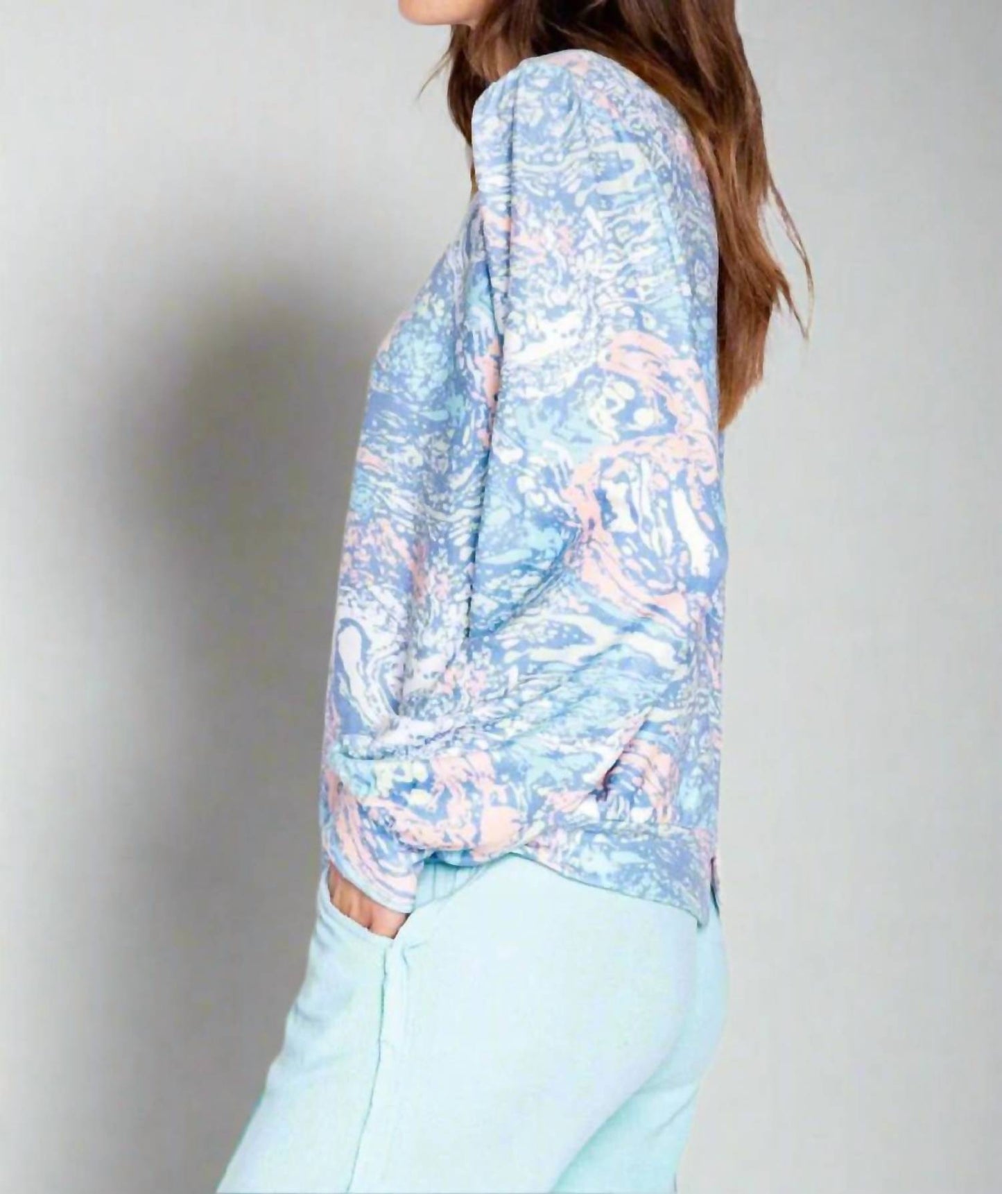 Pj Salvage - Molten Marble Long Sleeve Lounge Top