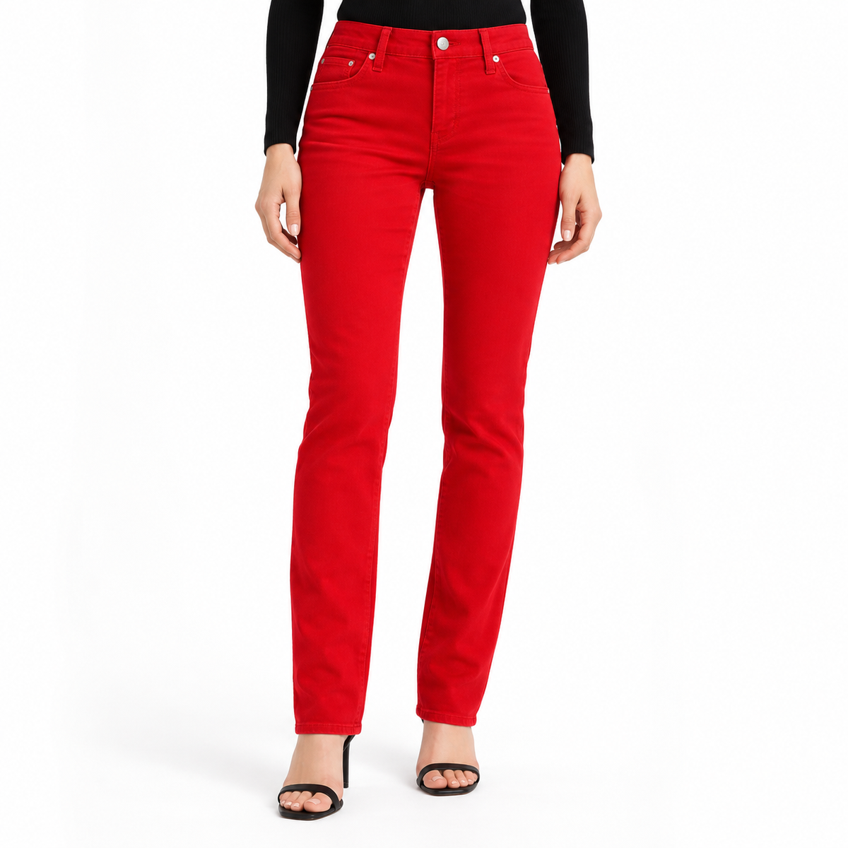 Lauren Ralph Lauren Women's Petite Premier Straight Pants Red