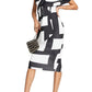ASOS DESIGN Colorblock Dress in White/black, Size 6 Us