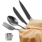 48-piece Black Stainless Steel Silverware Set for 8