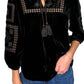 Another Love - Velvet Embroidered Top