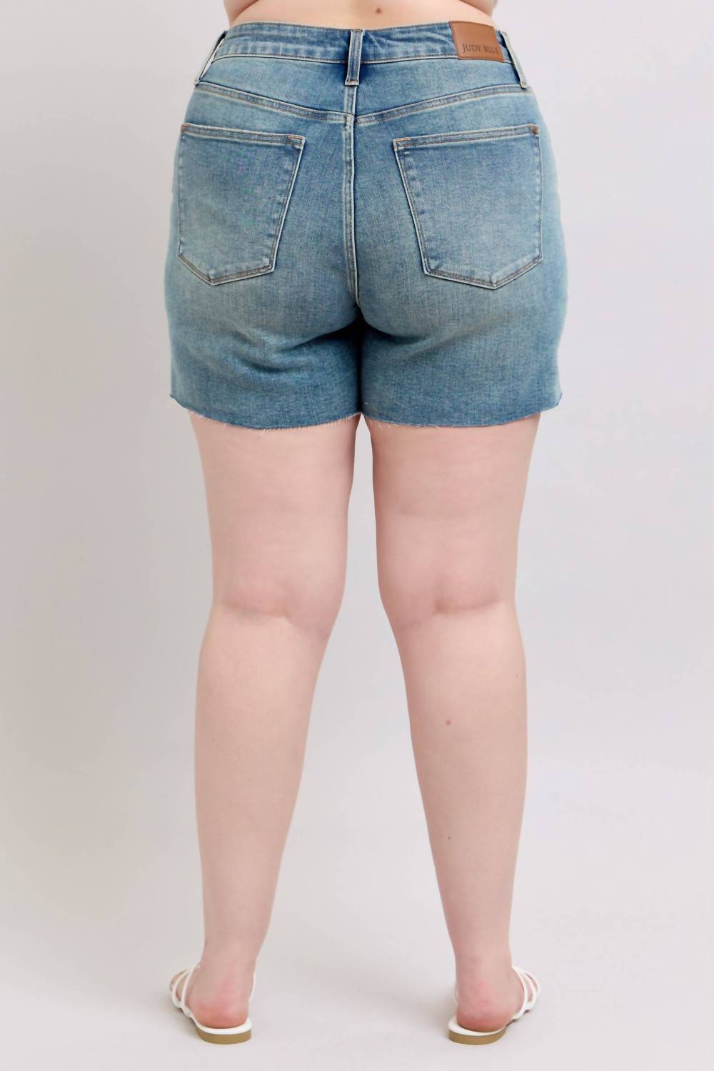 Judy Blue - Mid Rise Vintage Button Fly Destroy Denim Short
