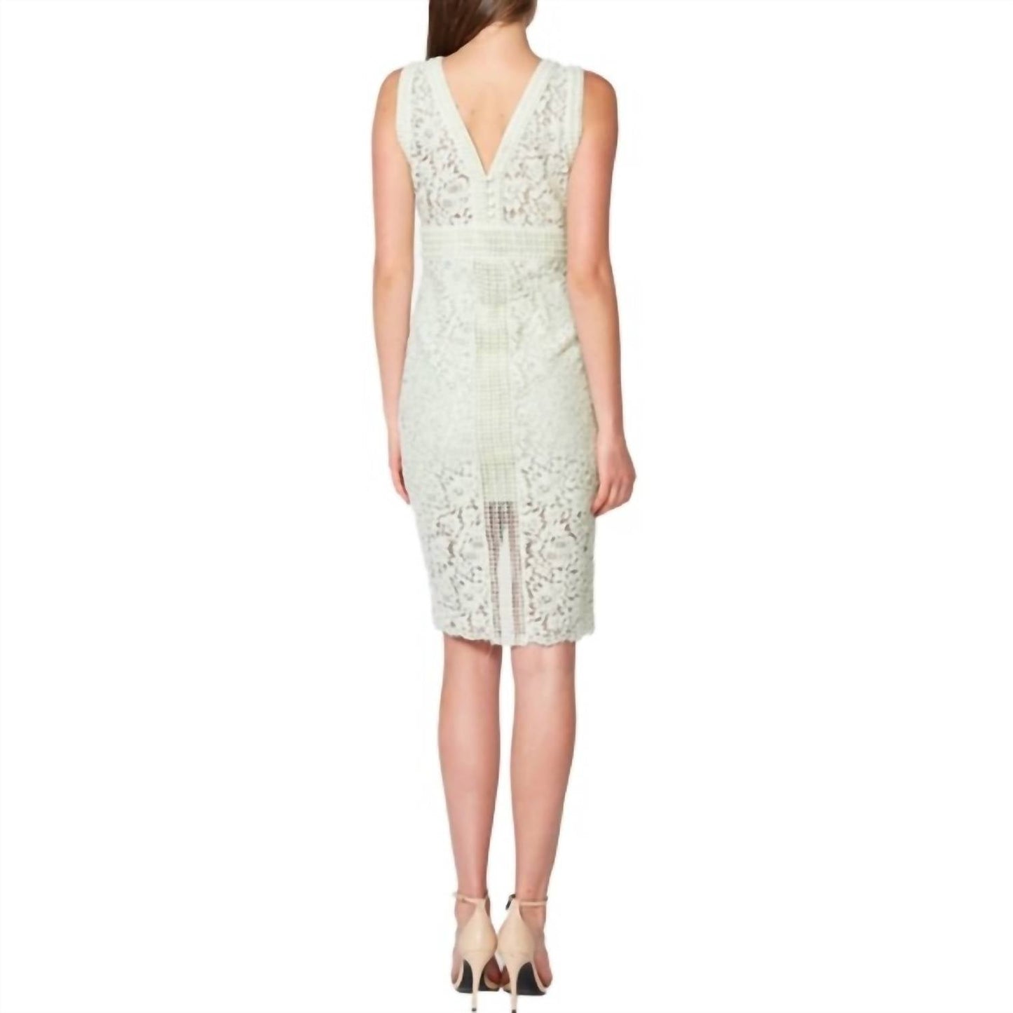 Bardot - Halter Lace Front Slit Dress