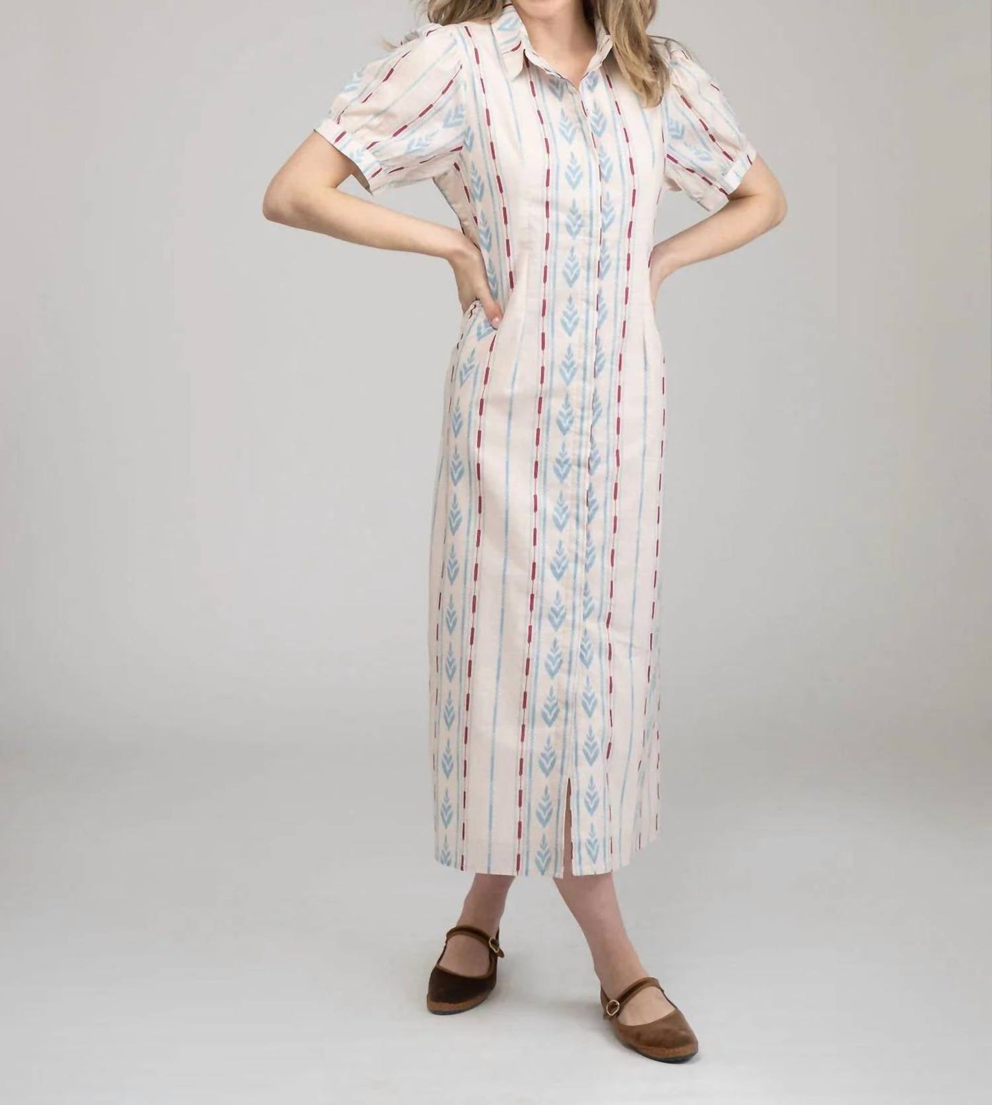 Beau & Ro - Kris Ikat Stripe Maxi Dress