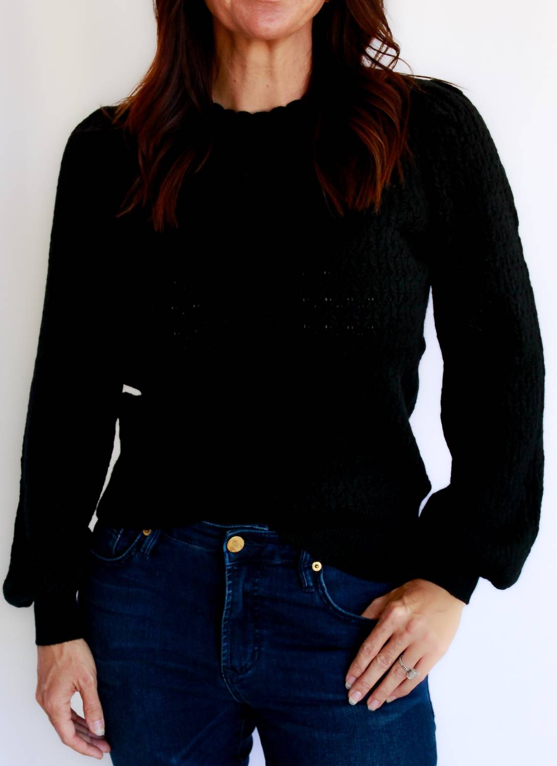 &Merci - Danica Scalloped Sweater