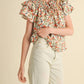 &Merci - Floral Flutter Sleeve Blouse