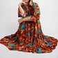 Easel - Fall Floral Print Ruffle Maxi Dress