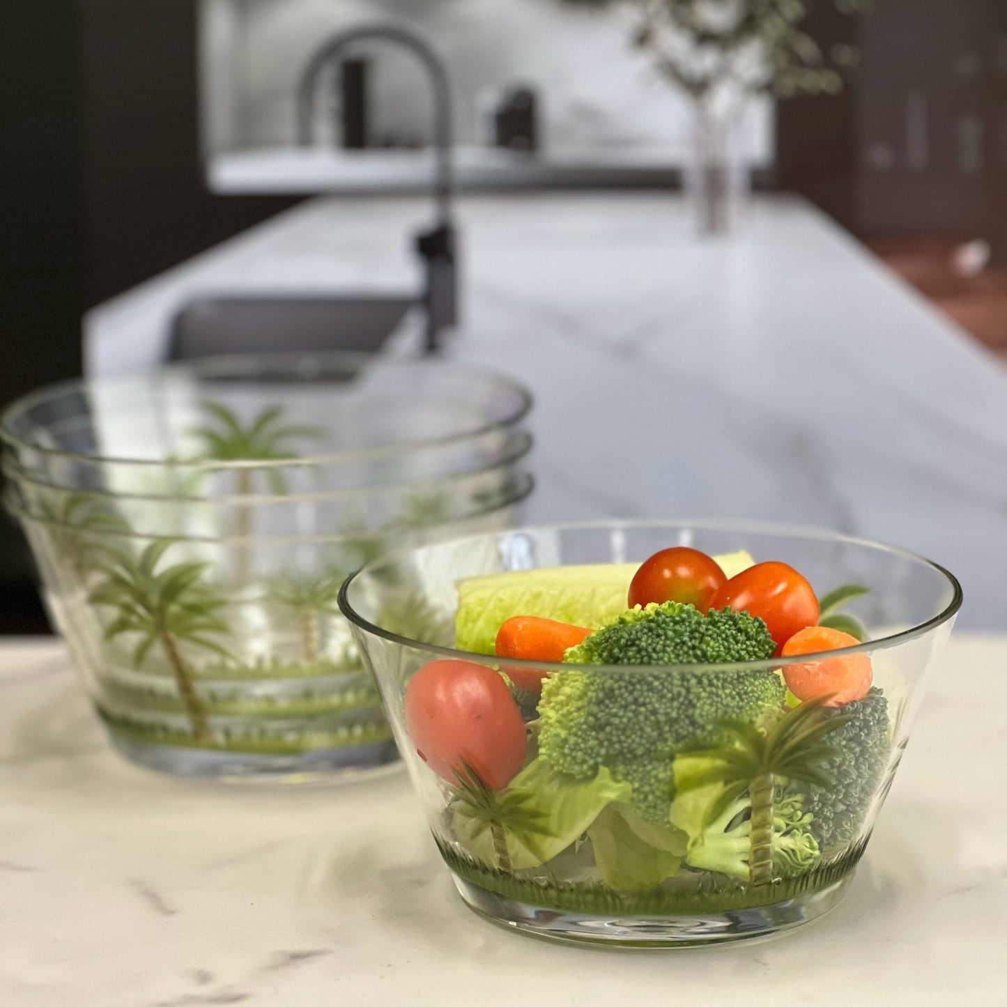 Palm Tree Acrylic Serving Bowls