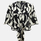 Joseph Ribkoff - Geometric Print Tie Front Blouse