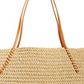 Aqua Women's Trio Striped Straw Tote Bag Natural