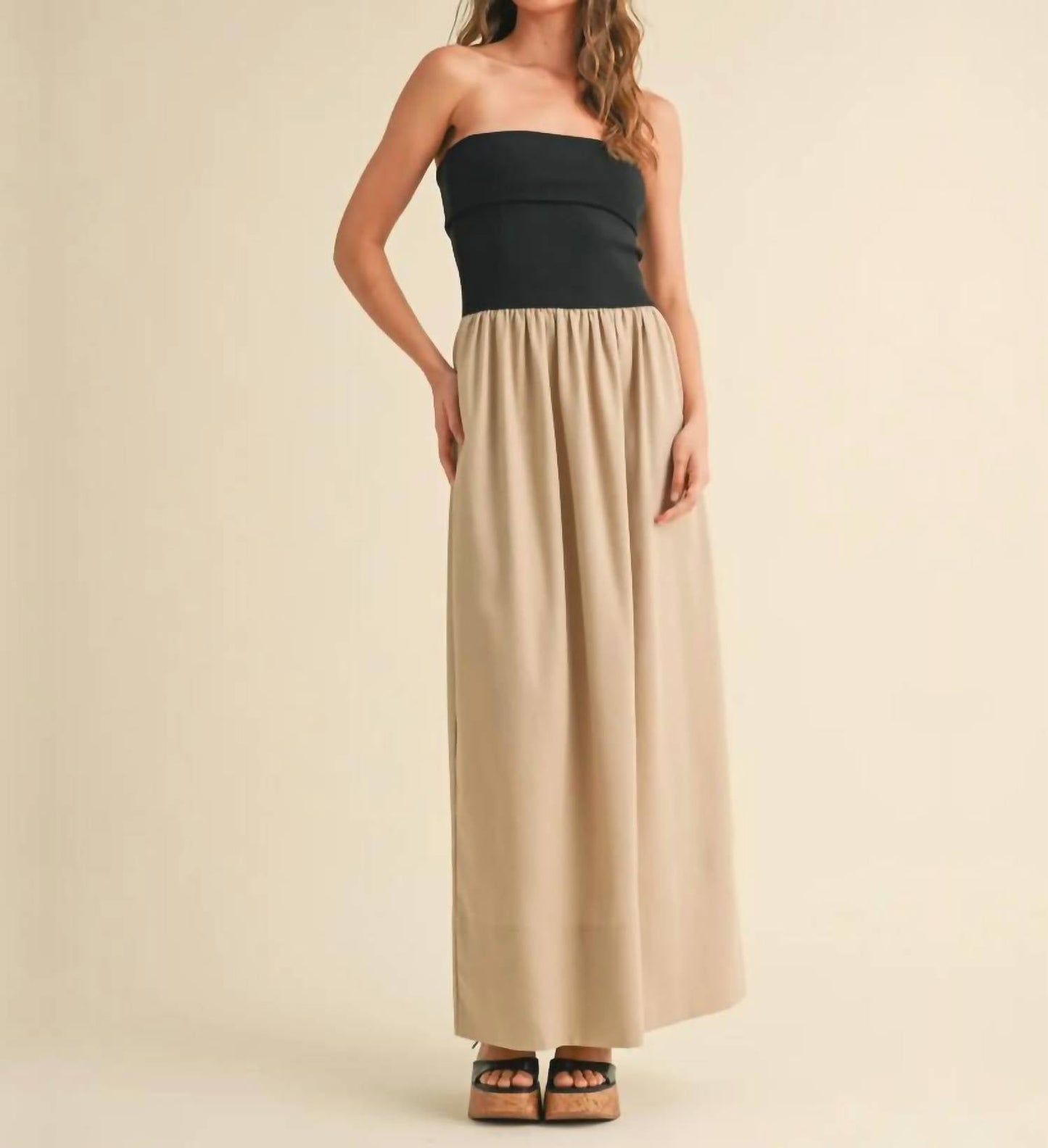 Miou Muse - Cotton Poplin Strapless Maxi