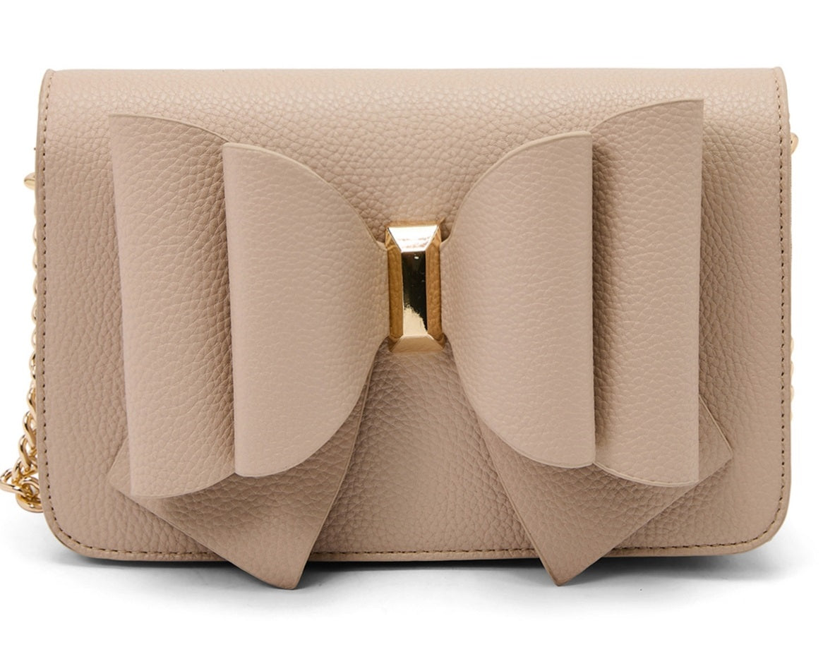 Like Dreams Women's Overflap Double Bowtie Crossbody Bag Brown Size Regular