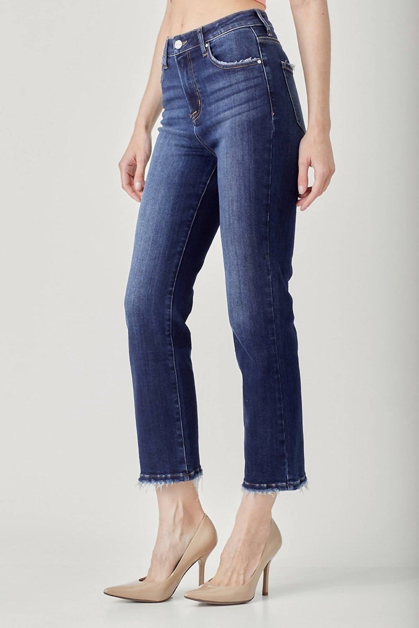 Risen - High Rise Crop Straight Jeans