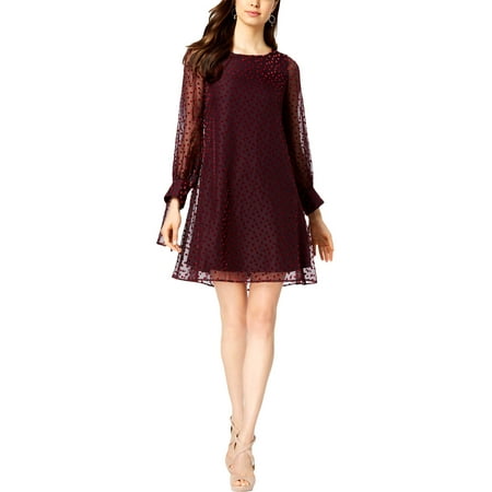 taylor-womens-plus-size-chiffon-long-sleeve-shift-dress