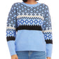 Karen Kane Jacquard Sweater Navy