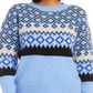 Karen Kane Jacquard Sweater Navy