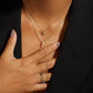 Eklexic - Women's Cz & Opal Thin Chain Lariat Necklace