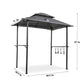 Outdoor Grill Gazebo 8 x 5 ft with Double-Tier Soft Top Canopy