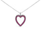 18K 1/3 Cttw Diamond and Red Ruby Open Heart with Black Rhodium 18" Pendant Necklace (G-H Color, VS2-SI1 Clarity)
