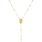14k Tri Color Gold Lariat Rosary Necklace