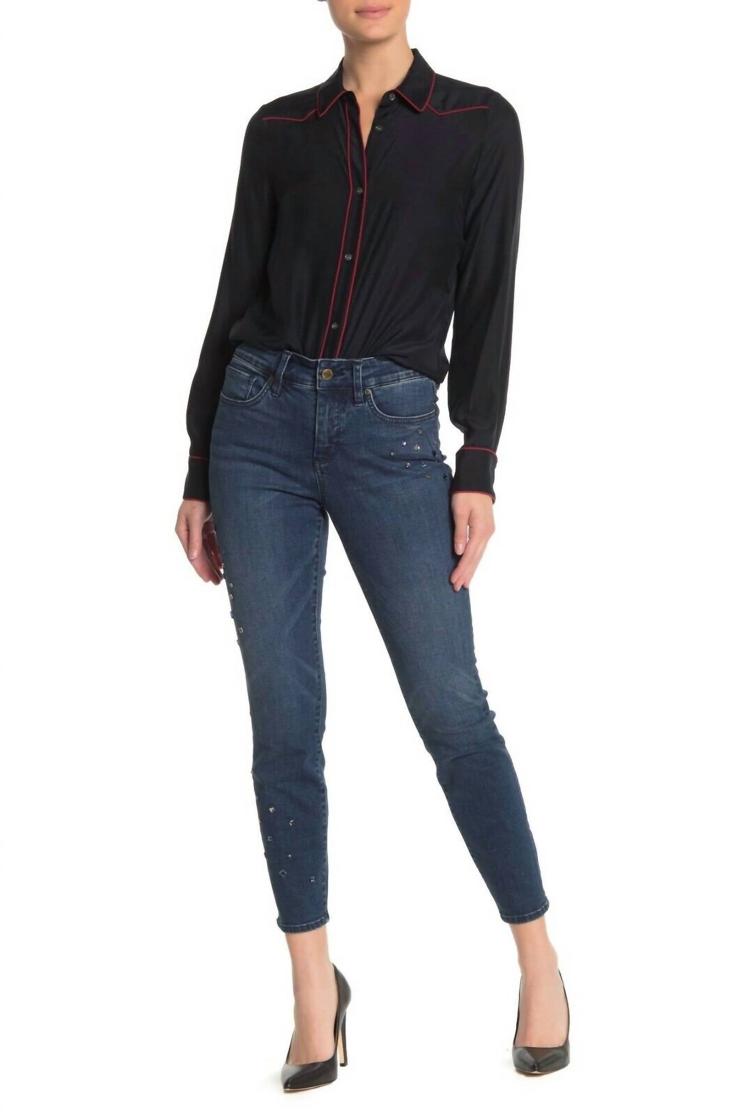 Nydj - Jewel Rhinestone Embellished Skinny Jeans