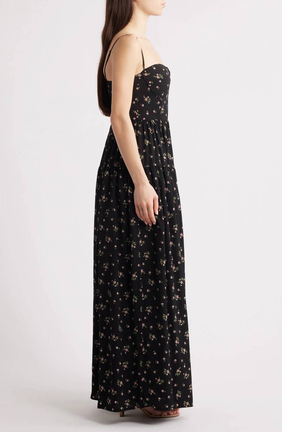 Lulus - Luisa Floral Bustier Cocktail Dress