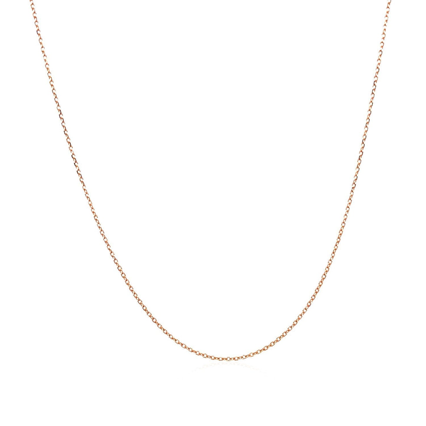 14k रोज़ गोल्ड डायमंड कट केबल लिंक चेन 0.7mm