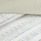 3 Piece Printed Microfiber Seersucker Quilt Set Taupe/Blue Full/Queen